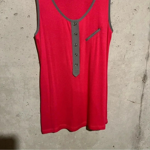 BCBGeneration Tank Top Size XS Cerise Pink With Grey Trim And Accents - Picture 2 of 10